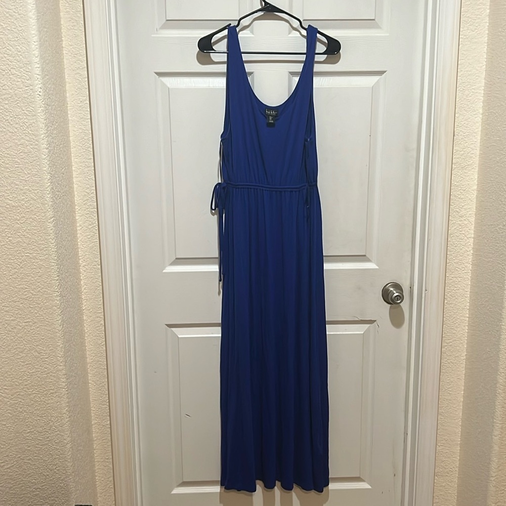 Blue size large women’s maxi dress, Nichole Miller, New York